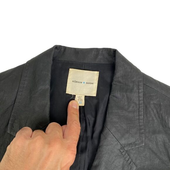 Silence + Noise Faux Leather Blazer Jacket XS - Picture 2 of 3